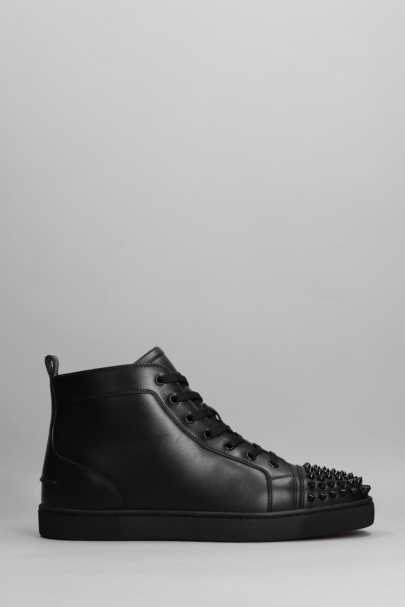 Christian Louboutin SNEAKERS LOU SPIKES IN PELLE NERA
