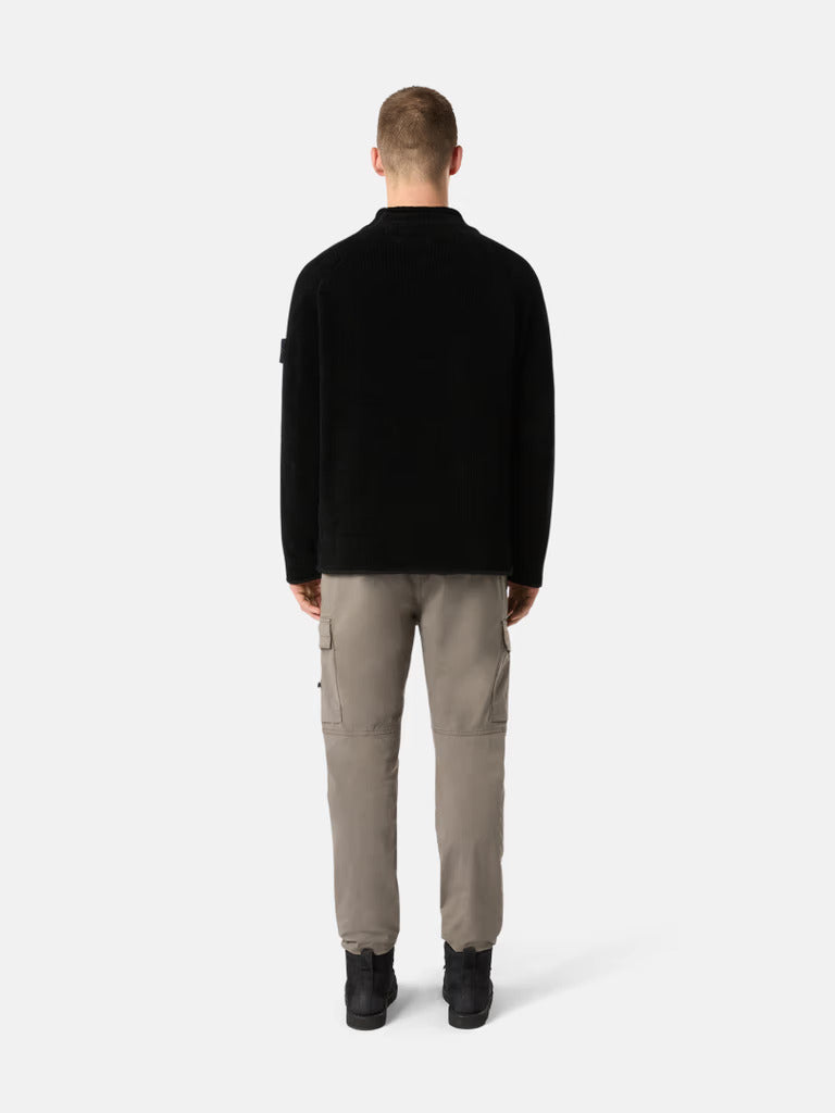 Stone Island Maglione con collo a lupetto in maglia rasata di ciniglia di cotone