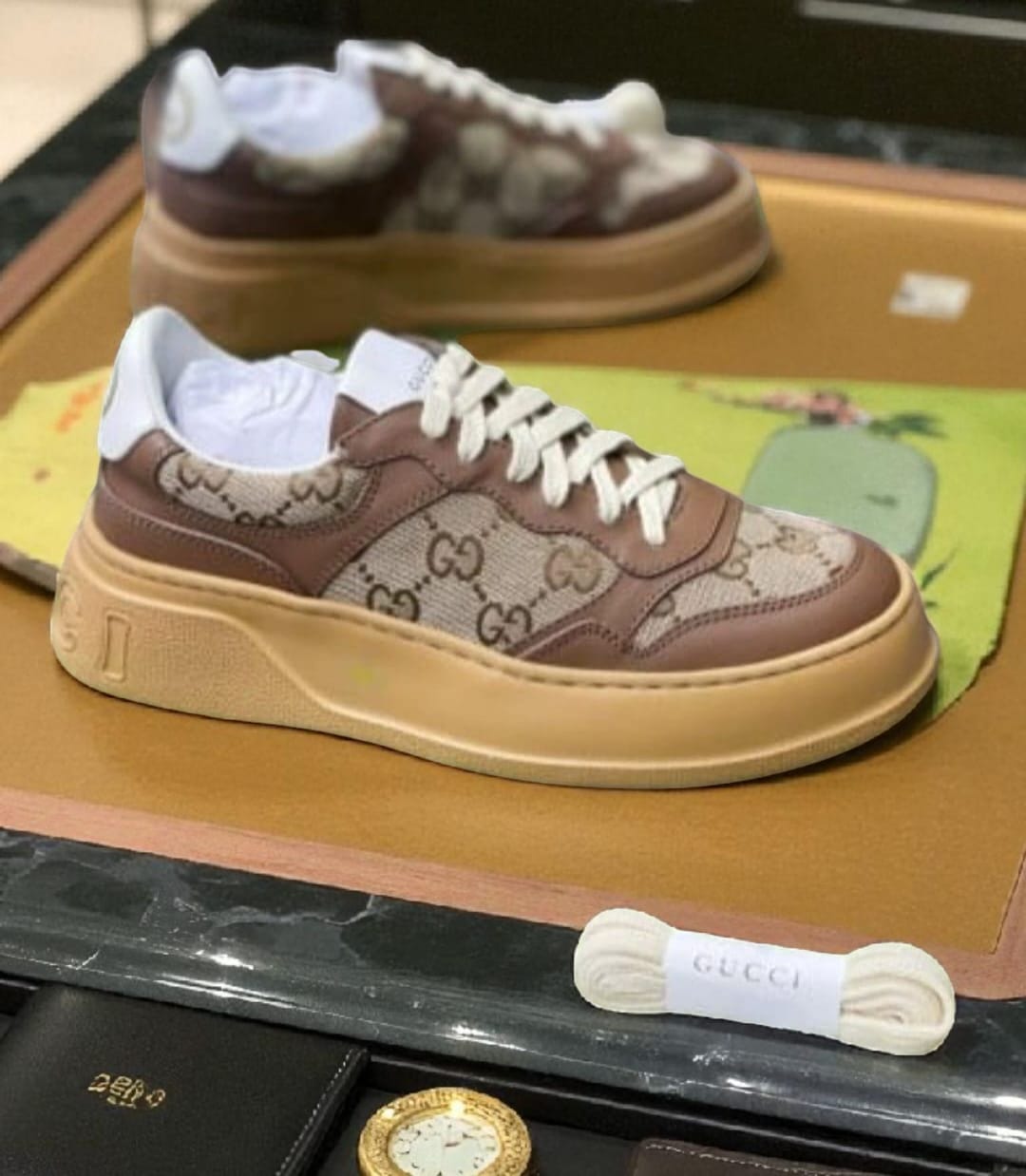 GUCCI Sneakers in pelle e tela GG Unisex