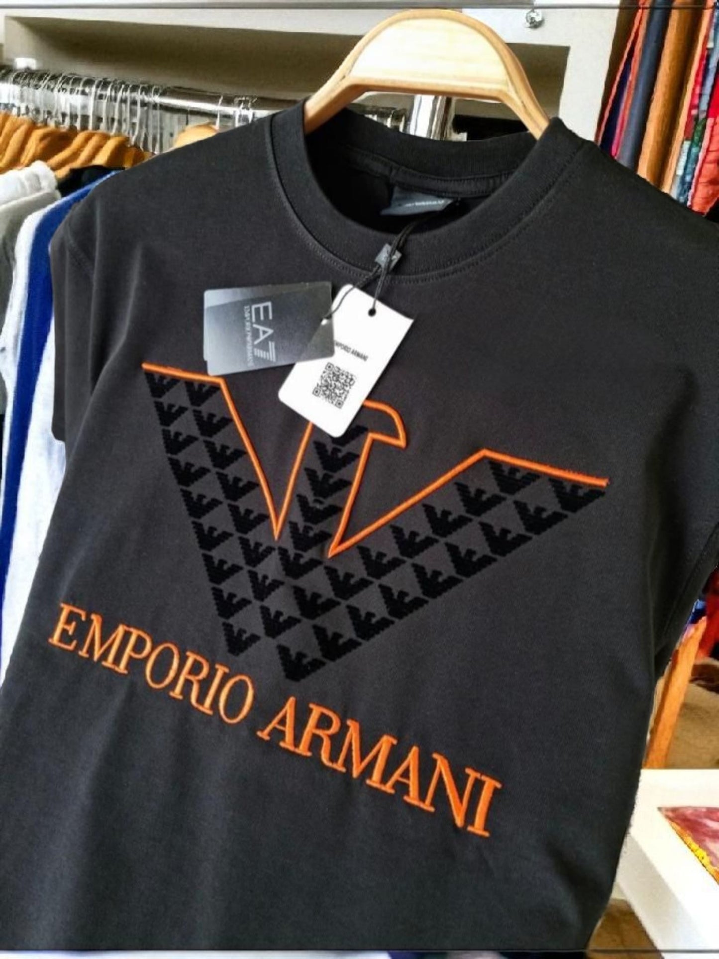 Felpa con stampa logo thin eagle Emporio Armani Unisex