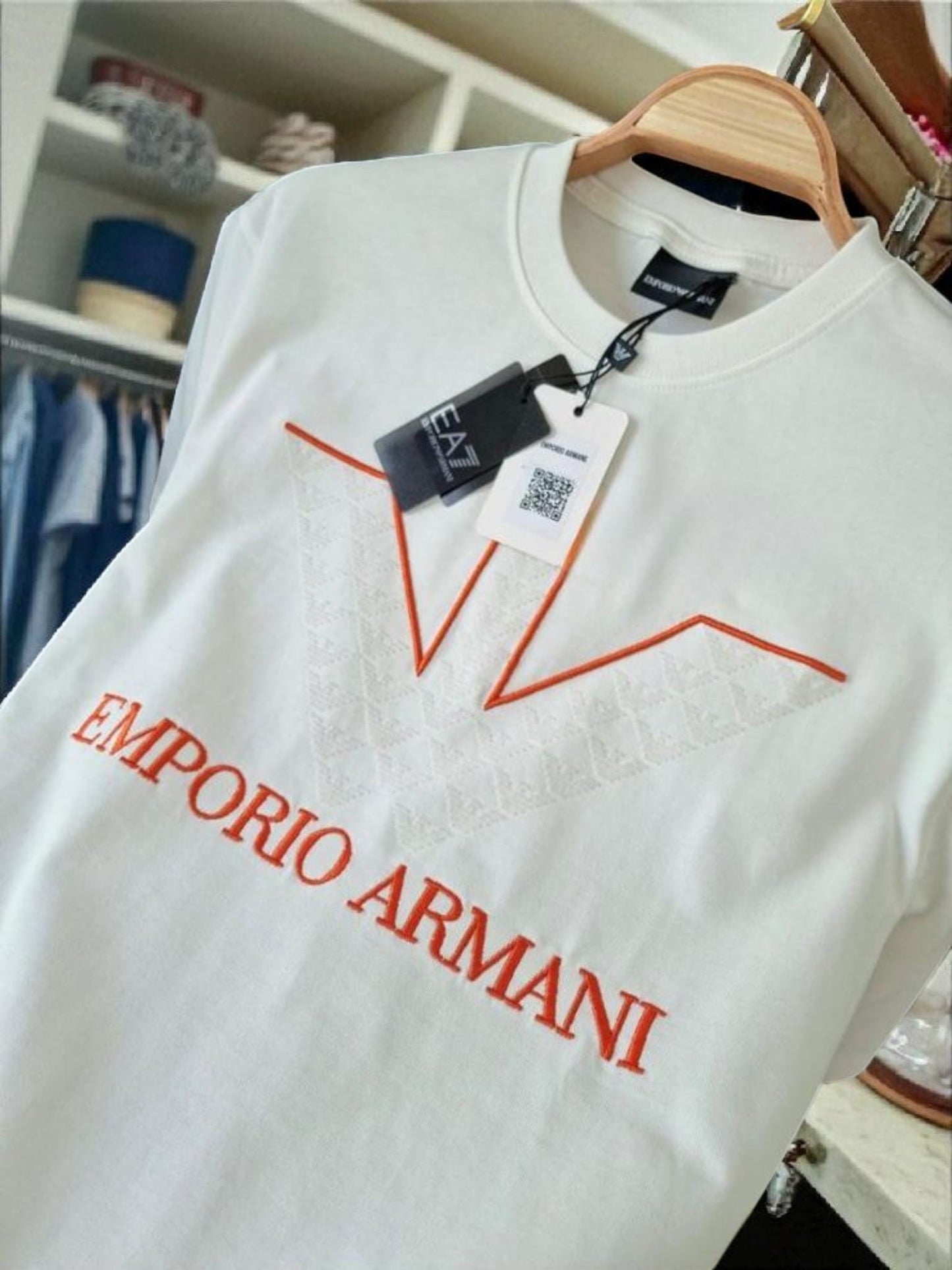 Felpa con stampa logo thin eagle Emporio Armani Unisex