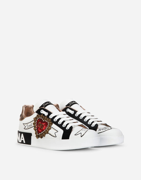 Dolce & Gabbana Sneakers Portofino in pelle con logo (Da Donna)