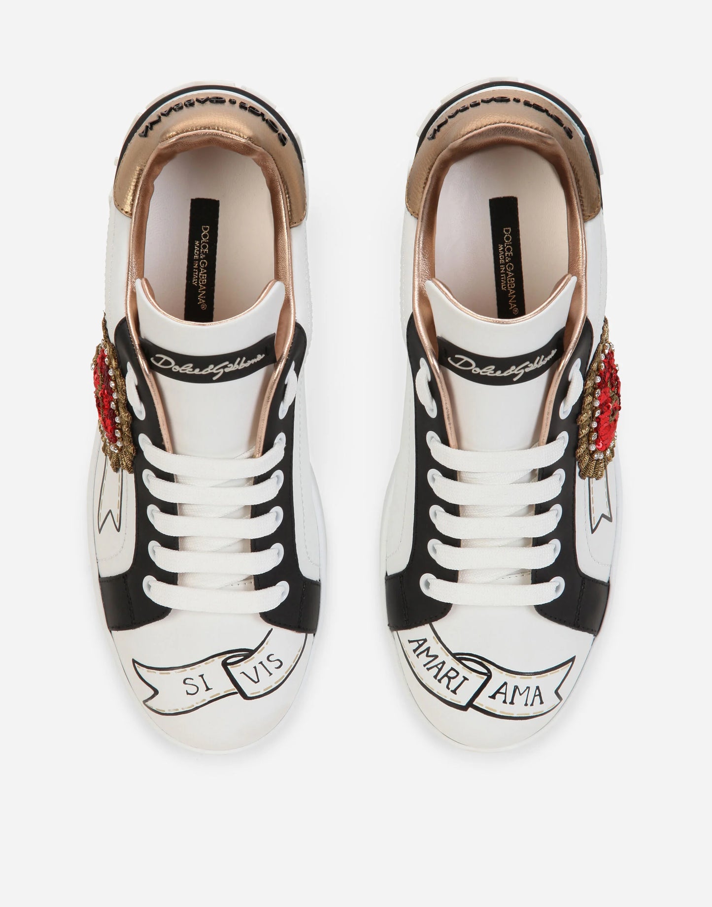 Dolce & Gabbana Sneakers Portofino in pelle con logo (Da Donna)