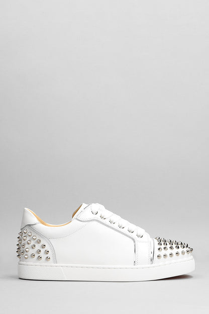 Christian Louboutin SNEAKERS VIERA 2 FLAT IN PELLE BIANCA - DA DONNA