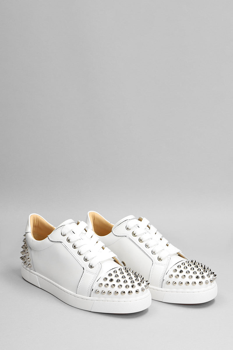 Christian Louboutin SNEAKERS VIERA 2 FLAT IN PELLE BIANCA - DA DONNA