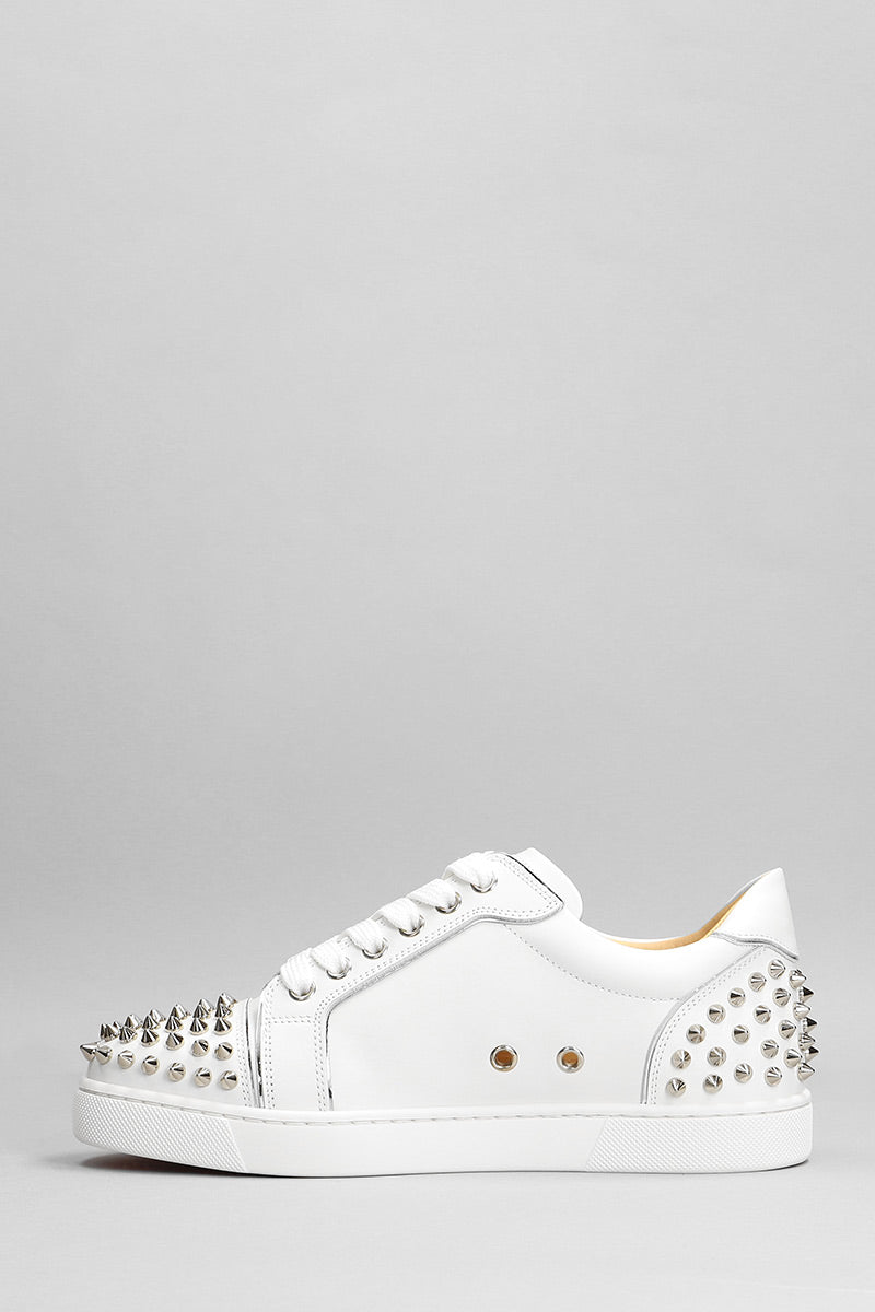 Christian Louboutin SNEAKERS VIERA 2 FLAT IN PELLE BIANCA - DA DONNA