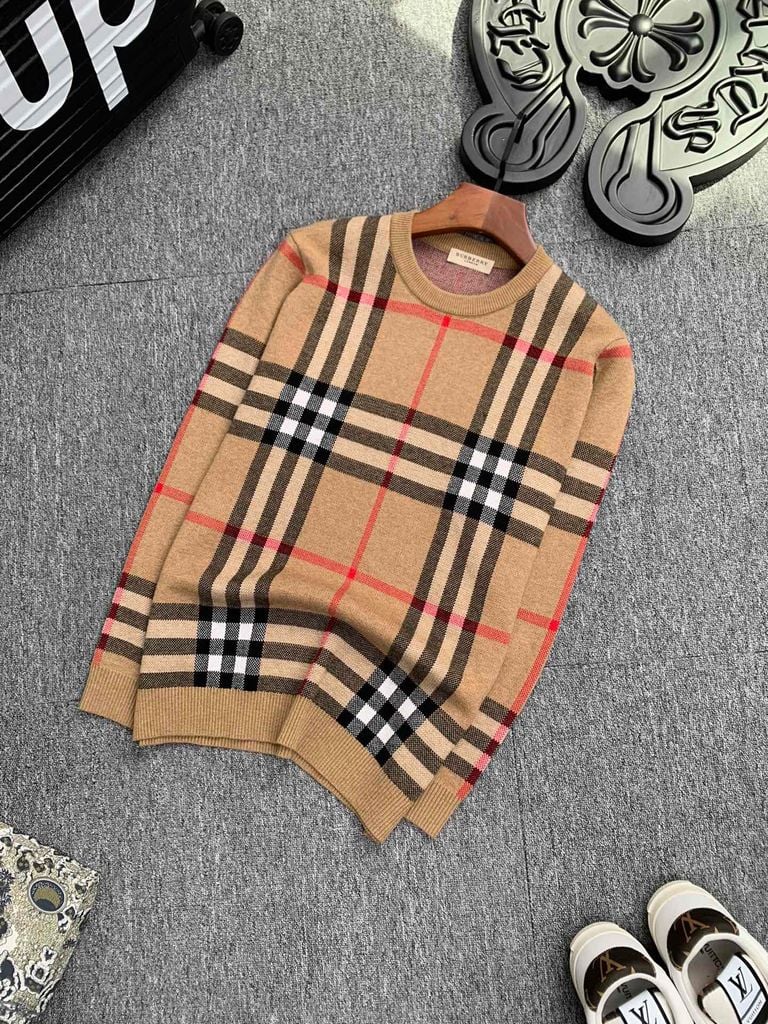 Burberry Maglione motivo check Unisex