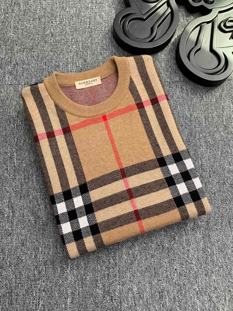 Burberry Maglione motivo check Unisex