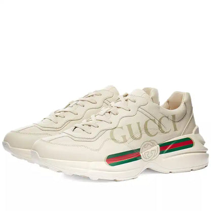 Sneaker Rhyton donna in pelle con logo Gucci
