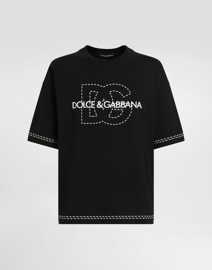 Dolce & Gabbana Completo T-shirt più Short in cotone con logo