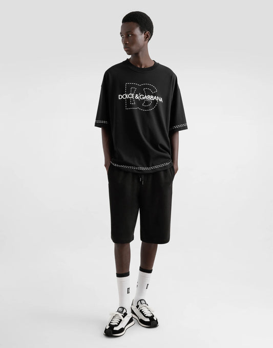 Dolce & Gabbana Completo T-shirt più Short in cotone con logo