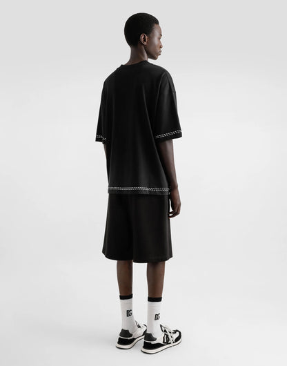 Dolce & Gabbana Completo T-shirt più Short in cotone con logo