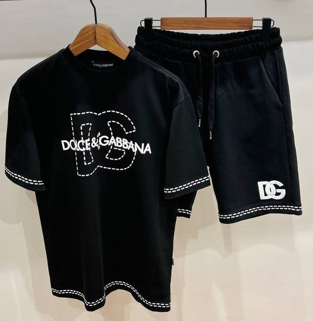 Dolce & Gabbana Completo T-shirt più Short in cotone con logo