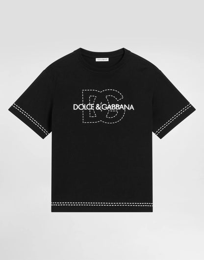 Dolce & Gabbana Completo T-shirt più Short in cotone con logo