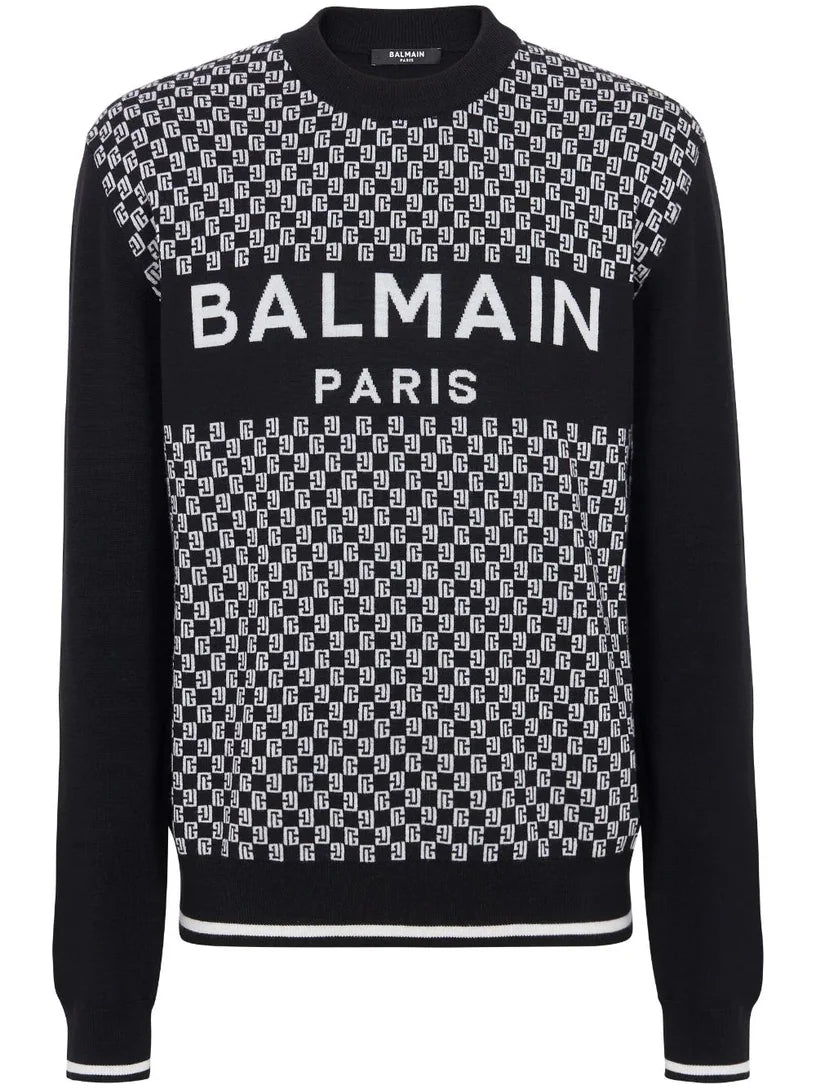 BALMAIN Pullover balmain in jacquard mini monogramma