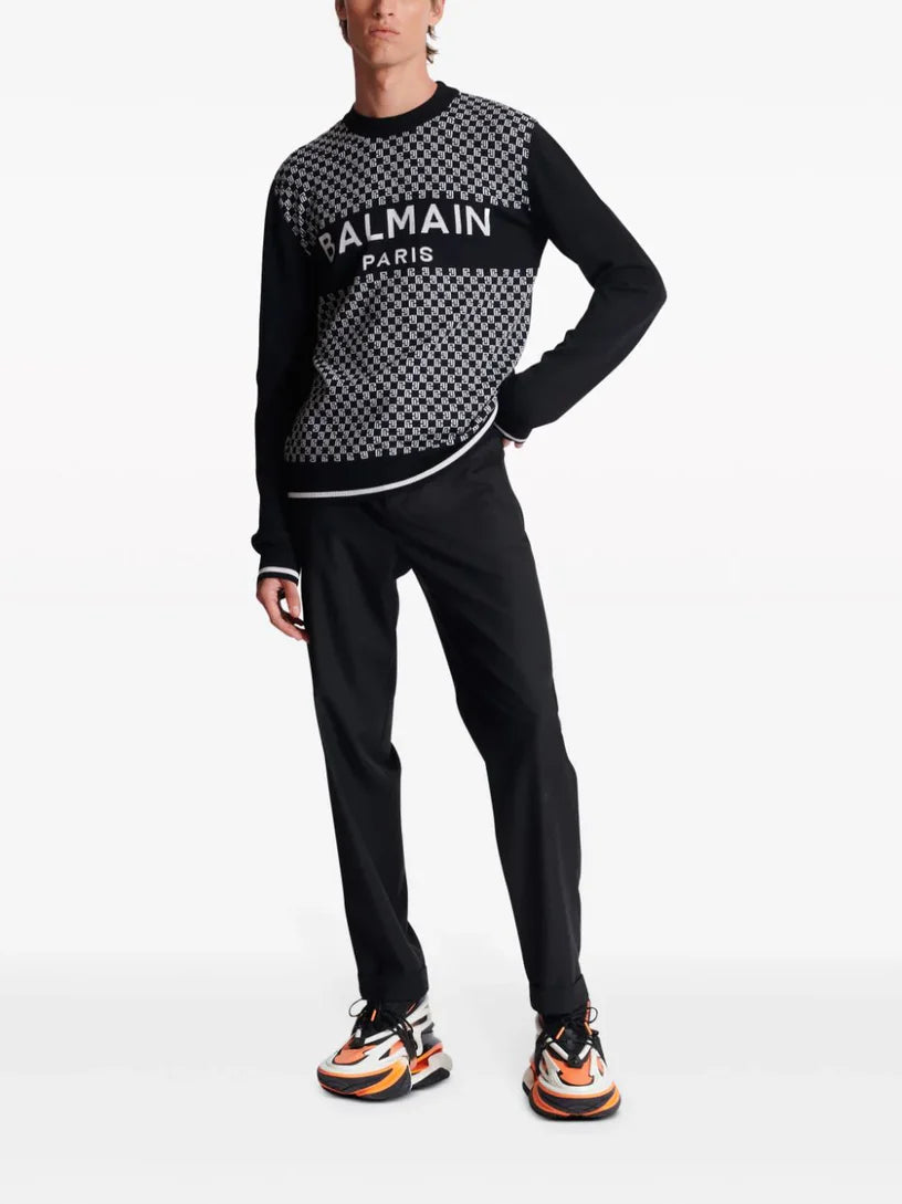 BALMAIN Pullover balmain in jacquard mini monogramma