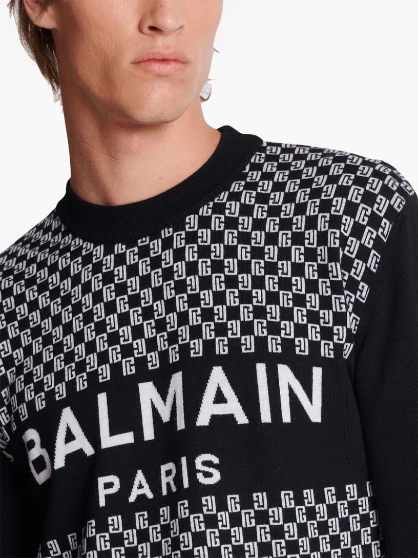 BALMAIN Pullover balmain in jacquard mini monogramma