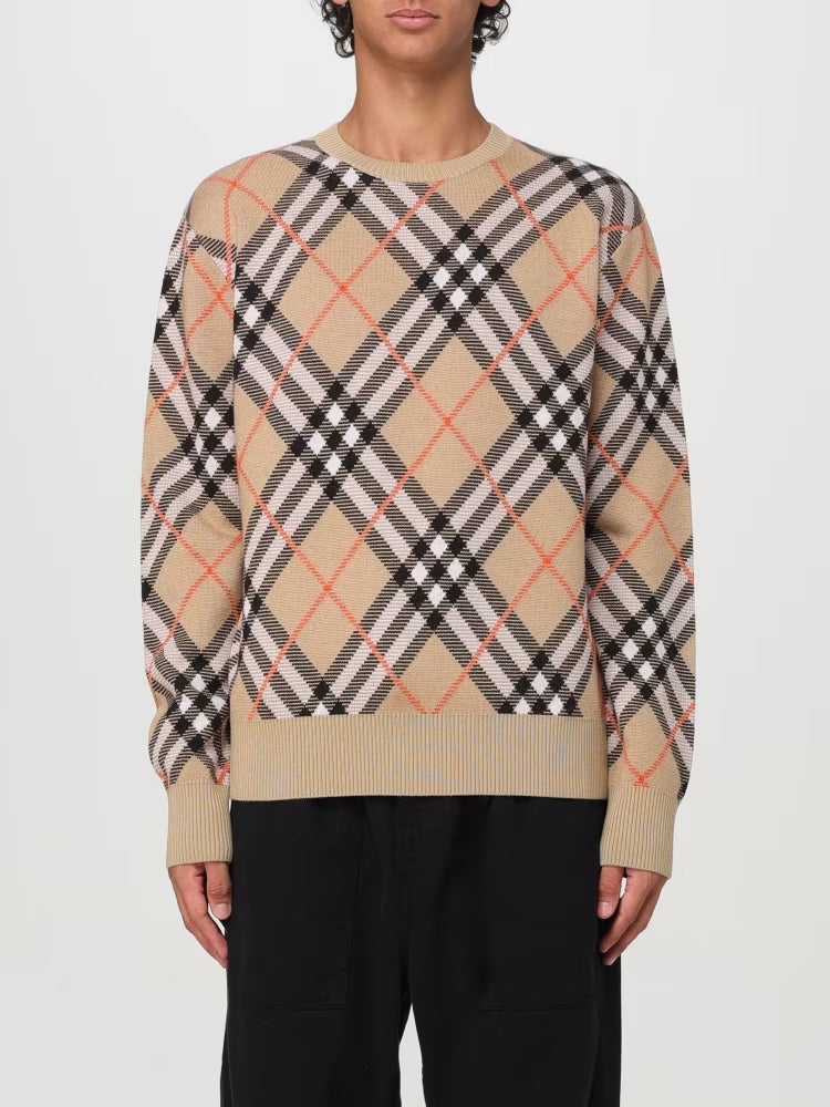 BURBERRY Maglia in misto lana check Burberry Unisex