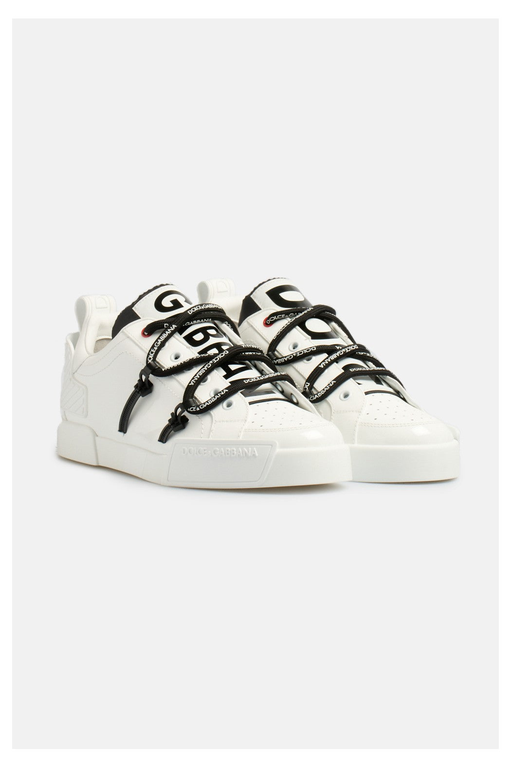 Dolce & Gabbana Portofino sneakers in calfskin and patent leather Da Uomo