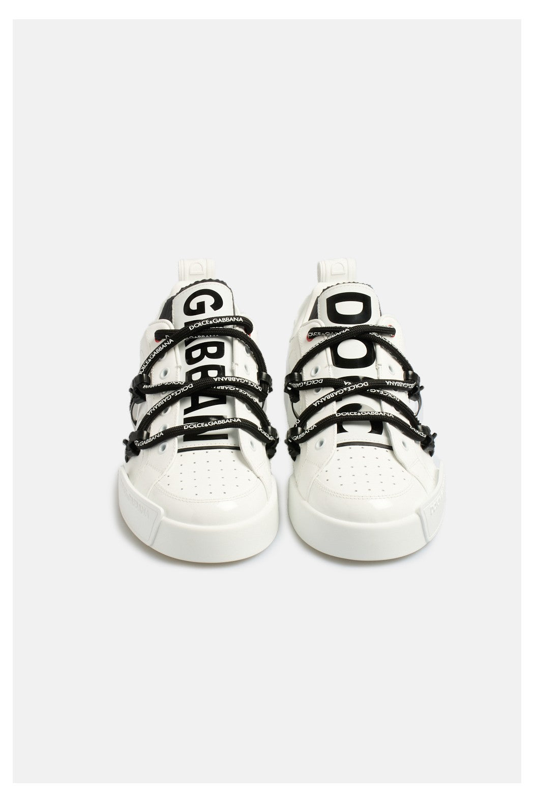 Dolce & Gabbana Portofino sneakers in calfskin and patent leather Da Uomo