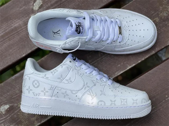 LV x Nike Air Force 1 07 Low Bianche Grigio Chiaro Argento